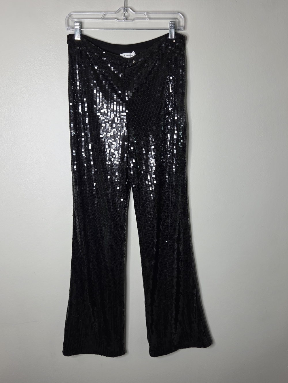 Good American Sequined Flared Pants